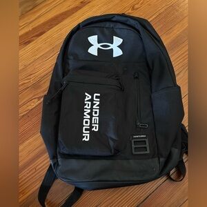 Under Armour Storm Halftime School Black White Logo Backpack With Pockets